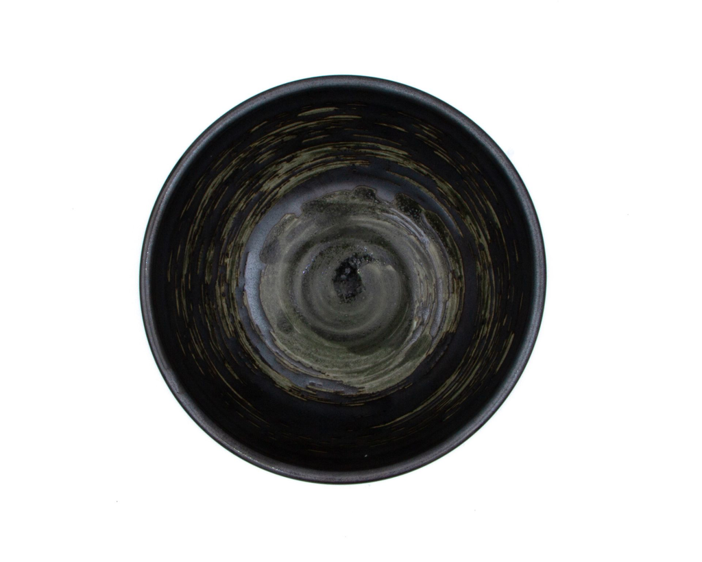 Bol à Riz Black Whirlpool – Artisanat Mino-yaki - Kurouzu 3.webp
