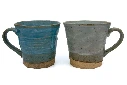 Duo de Mugs Bleu Haiyu – Artisanat en Grès 5.webp
