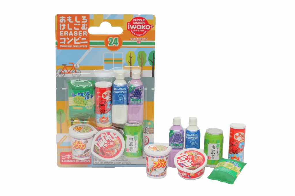 [ER-BRI012] Gomme Iwako Snacks & Drinks Puzzle Erasers