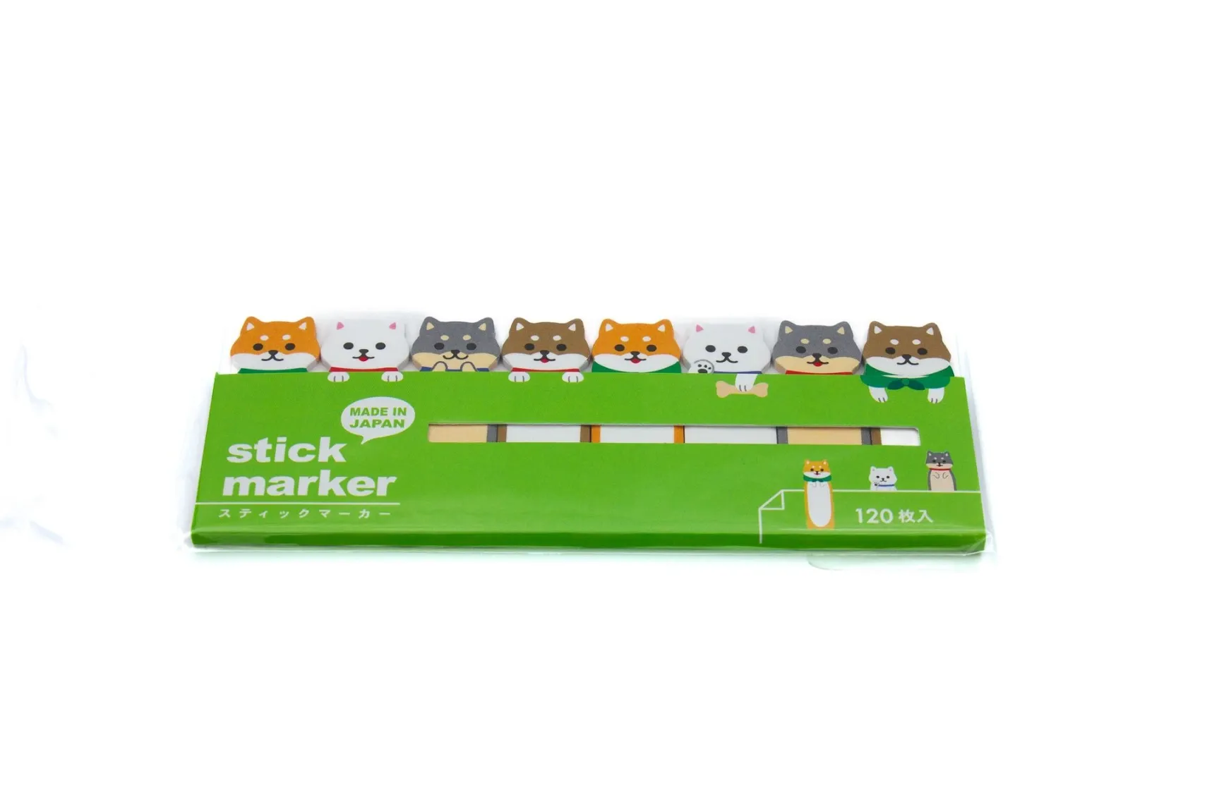 [52057] Marque-pages Adhésifs "Shiba Inu & Friends" – Collection Papeterie Kawaii