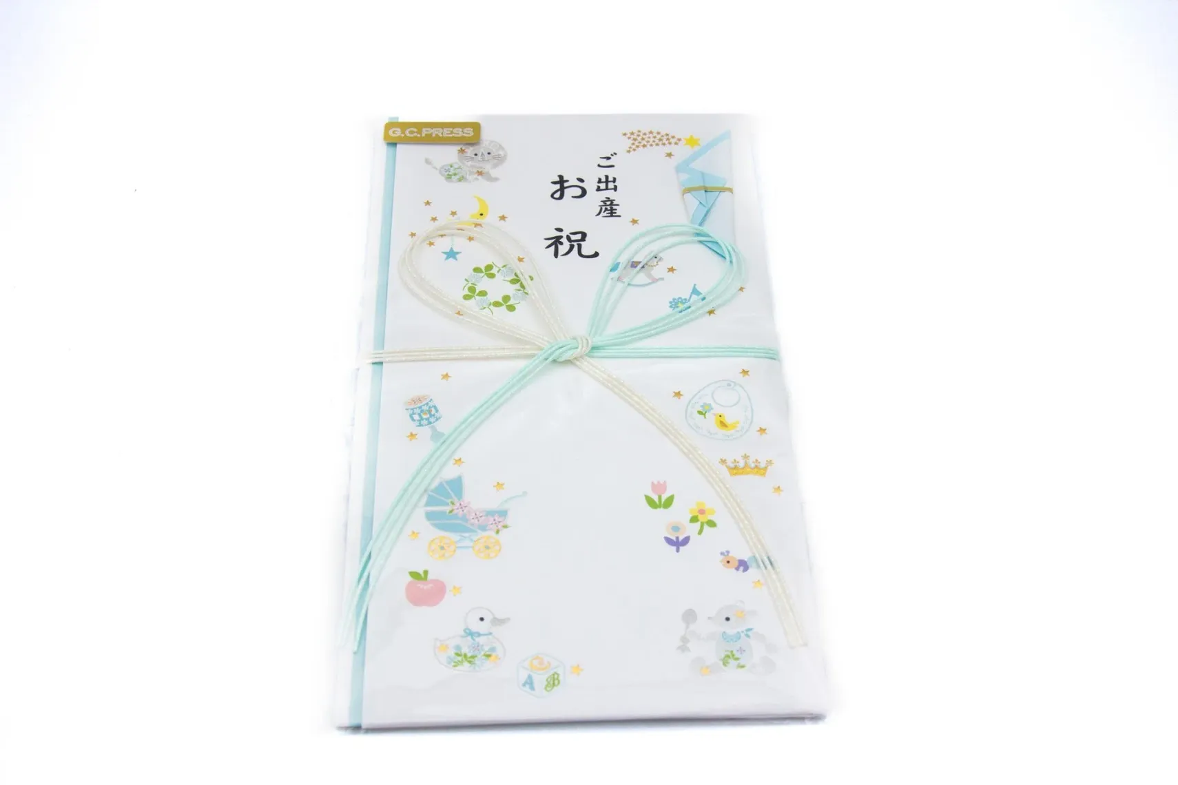 [059-14] Carte cadeau et enveloppe de félicitations pour une naissance -Motifs Lion bleu