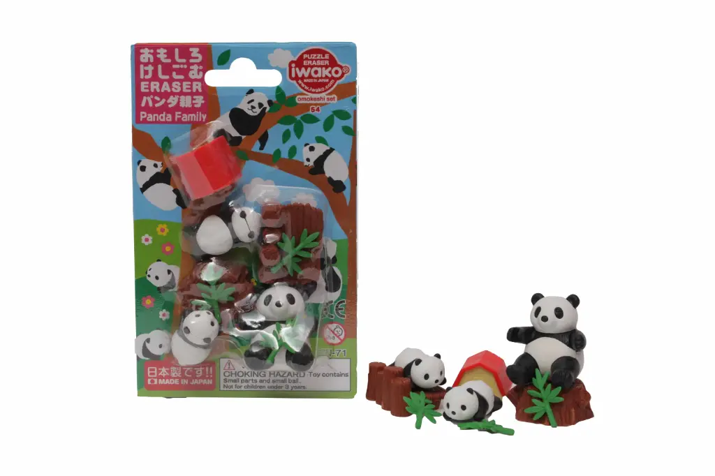 [ER-BRI059] Gomme Iwako Panda Family Puzzle Erasers
