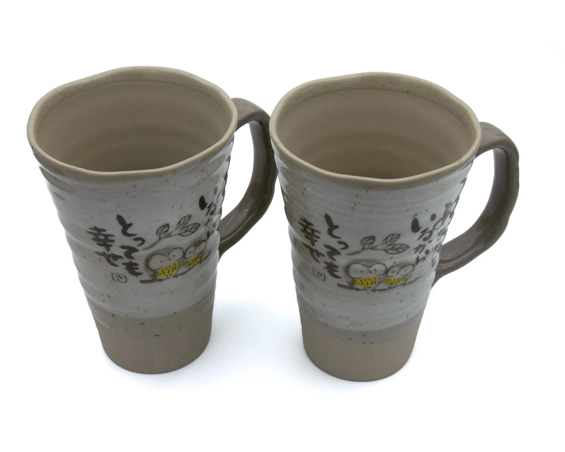 Set de 2 Mugs hauts en Grès – Fukuro (Hiboux)