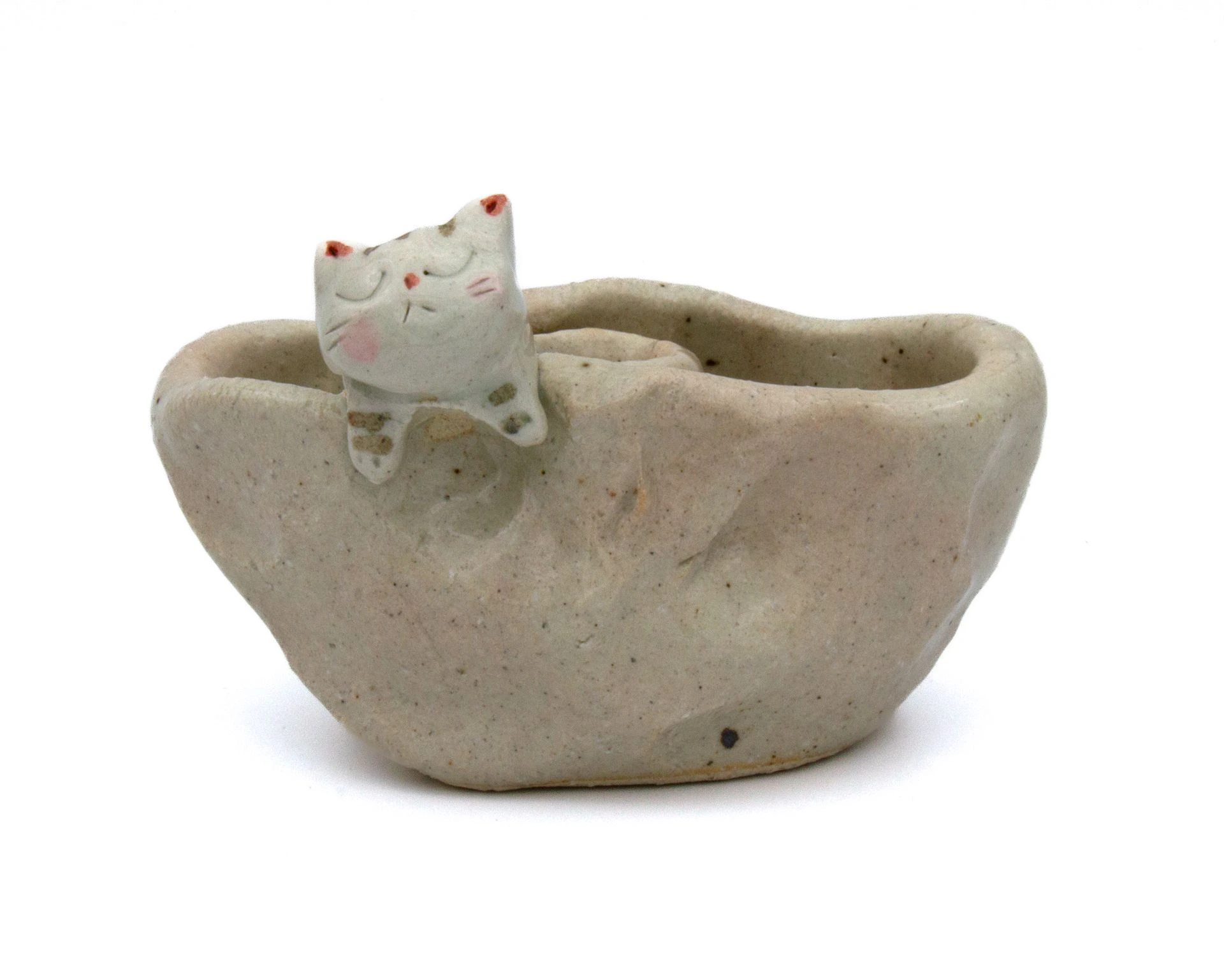 Mini vase japonais - Neko Tora - en porcelaine de Mino