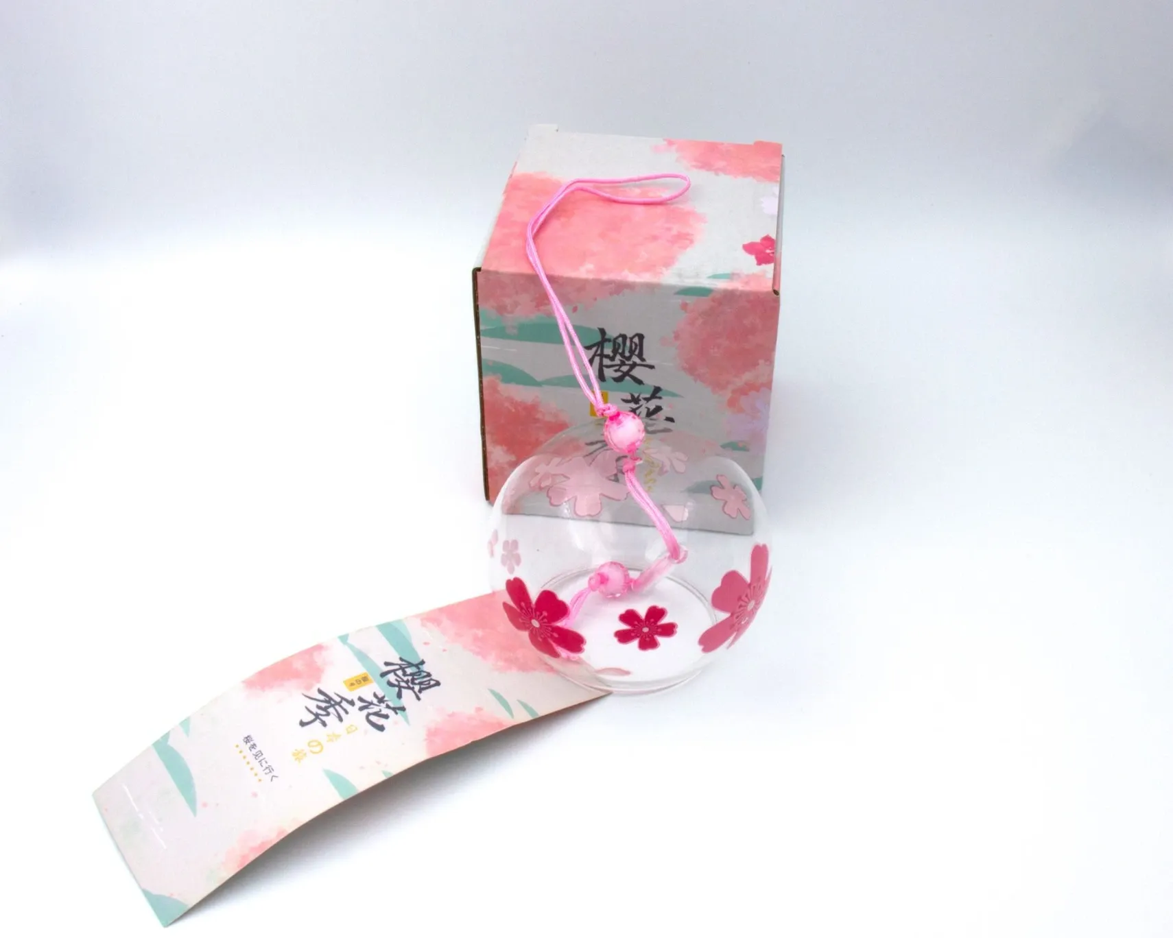 Cloche à vent japonaise en verre / Furin - Sakura