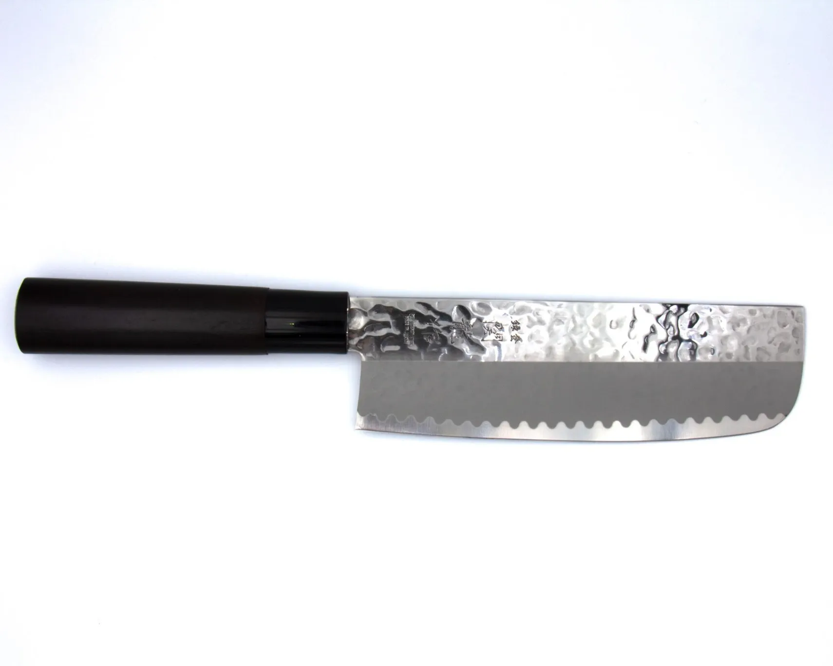 Couteau Nakiri Japonais Martelé de 16,5cm - Lame Anti-adhérence & Manche Bois