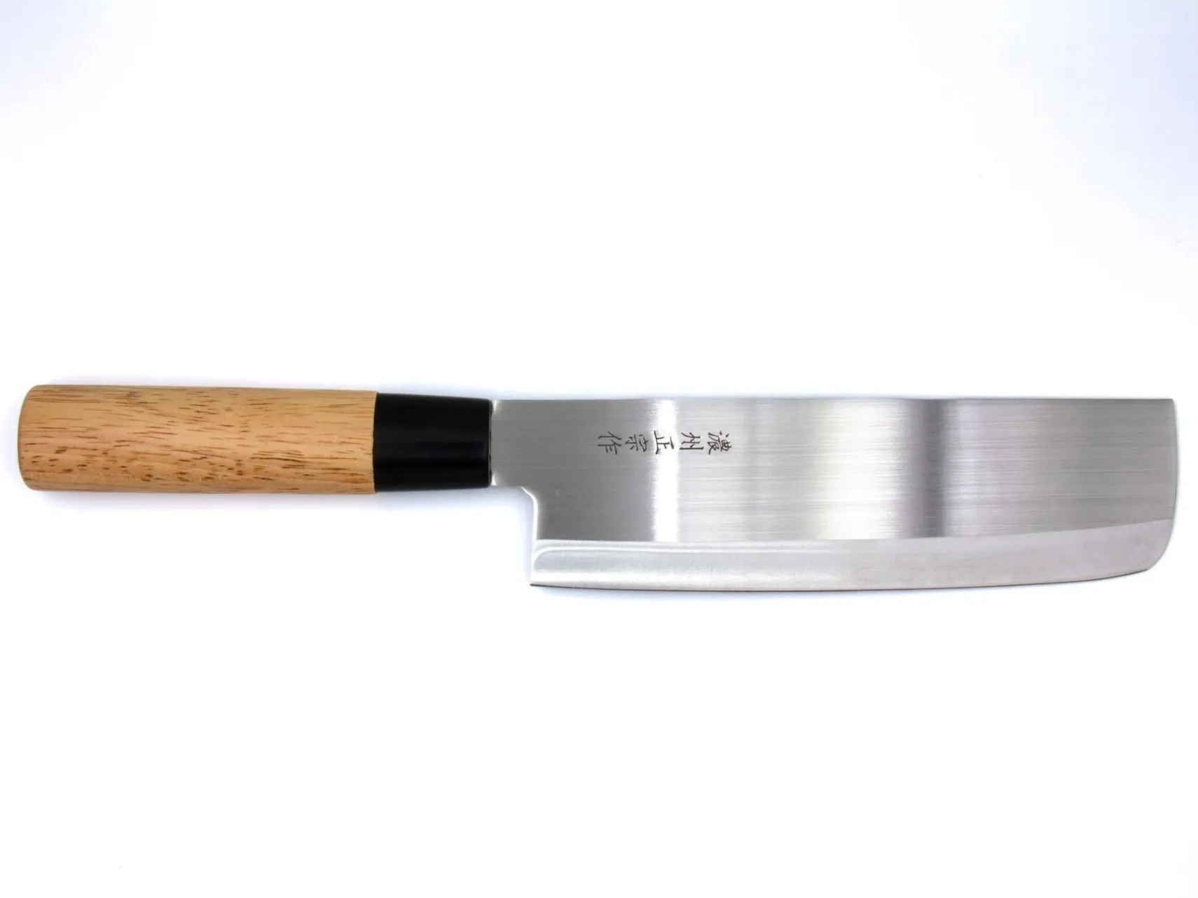 Couteau Nakiri japonais de 16cm - Acier Inox & Manche en bois d'Hinoki - Fabriqué à Seki, Japon