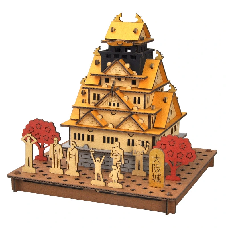 Mini maquette en carton,OSAKA CASTLE AUTOMNE