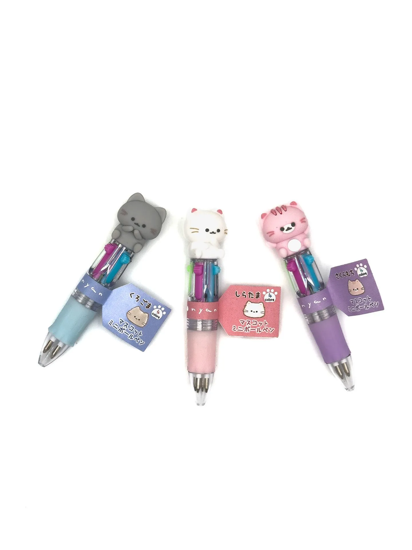 Mini stylo 4 couleurs pastel Mogu Nyan - Kamio Japan