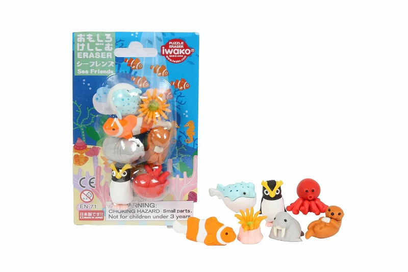 [ER-BRI069] Gomme Iwako Sea Friends Puzzle Erasers