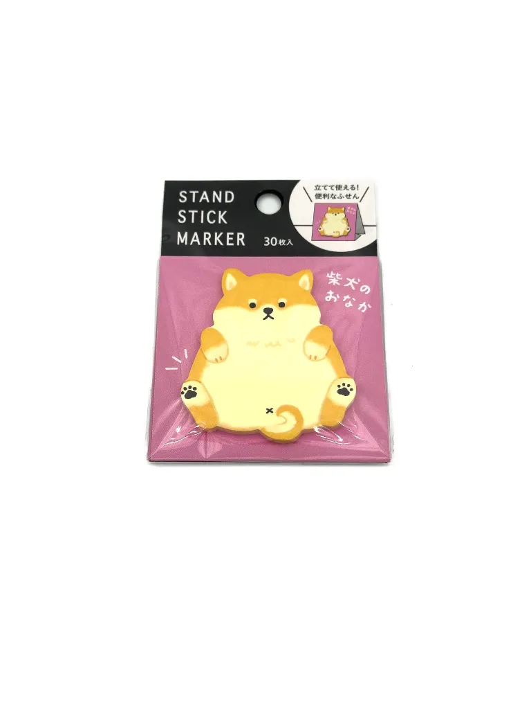 [57713] Marque-pages adhésifs Shiba inu beige - Stand Stick Marker - Mind Wace Inc.