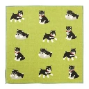 Essuie-mains japonais motif shiba inu -format 25x25 - double face (gaze & éponge) - 100% coton - Hamamonyo